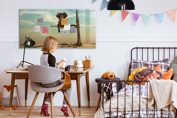 Schreib magnettafel Elefanten und Erinnerungen an der Wand