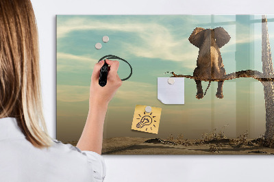 Schreib magnettafel Elefanten und Erinnerungen an der Wand