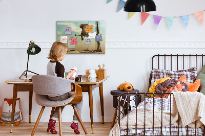 Schreib magnettafel Elefanten und Erinnerungen an der Wand