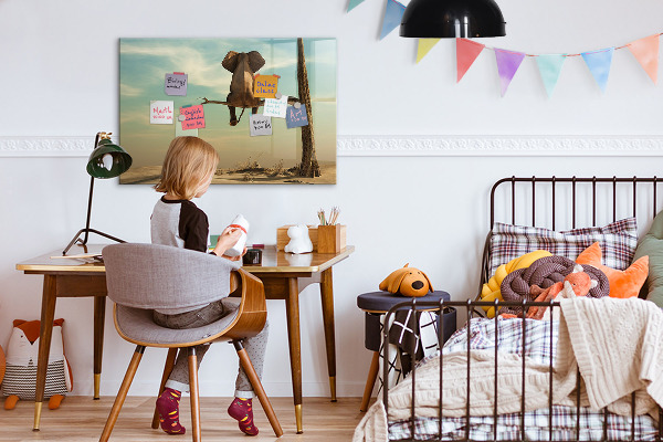 Schreib magnettafel Elefanten und Erinnerungen an der Wand