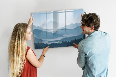 Magnettafel zum schreiben Eine Landschaft mit Platz für Erinnerungen