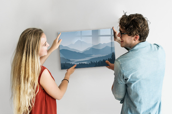 Magnettafel zum schreiben Eine Landschaft mit Platz für Erinnerungen