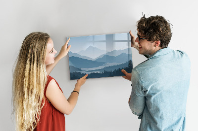 Magnettafel zum schreiben Eine Landschaft mit Platz für Erinnerungen