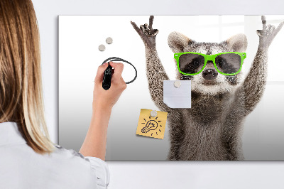 Magnettafel zum schreiben Fröhlicher Waschbär mit Bildern