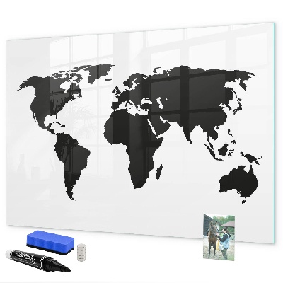 Schreib magnettafel Eine Weltkarte mit Gedenkstätten