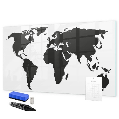 Schreib magnettafel Eine Weltkarte mit Gedenkstätten
