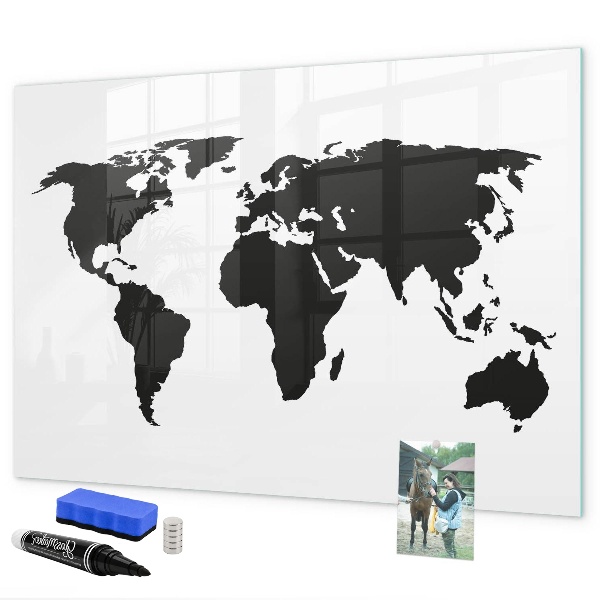 Schreib magnettafel Eine Weltkarte mit Gedenkstätten