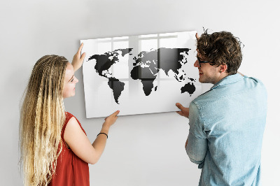 Schreib magnettafel Eine Weltkarte mit Gedenkstätten