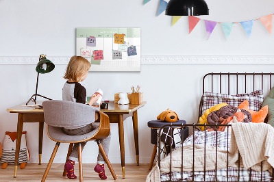 Schreib magnettafel Wochenplan mit Platz für Fotos
