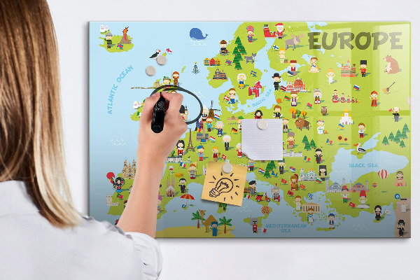 Magnettafel zum schreiben Interaktive Karte von Europa zum Markieren Ihrer Reisen
