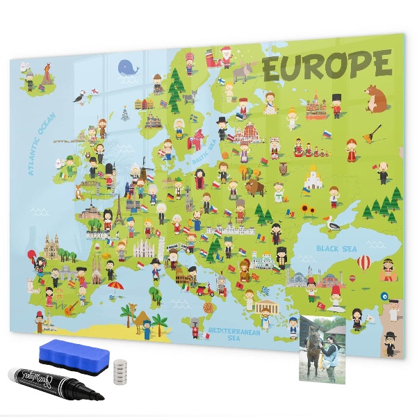 Magnettafel zum schreiben Interaktive Karte von Europa zum Markieren Ihrer Reisen