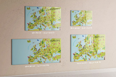 Magnettafel zum schreiben Interaktive Karte von Europa zum Markieren Ihrer Reisen