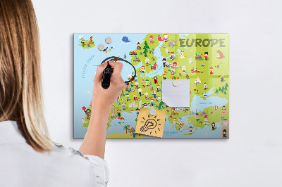 Magnettafel zum schreiben Interaktive Karte von Europa zum Markieren Ihrer Reisen