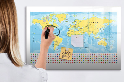 Schreib magnettafel Eine Weltkarte zur Personalisierung und für Erinnerungen