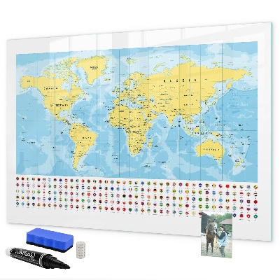 Schreib magnettafel Eine Weltkarte zur Personalisierung und für Erinnerungen