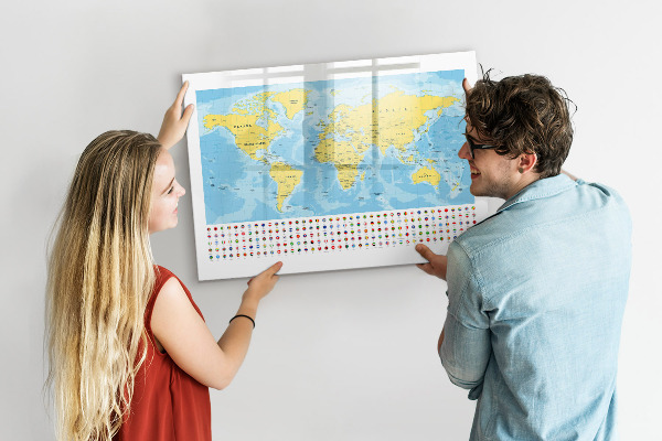 Schreib magnettafel Eine Weltkarte zur Personalisierung und für Erinnerungen