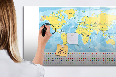 Schreib magnettafel Eine Weltkarte zur Personalisierung und für Erinnerungen