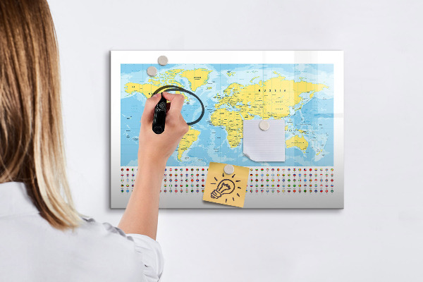 Schreib magnettafel Eine Weltkarte zur Personalisierung und für Erinnerungen