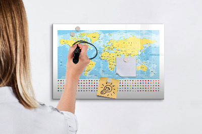Schreib magnettafel Eine Weltkarte zur Personalisierung und für Erinnerungen