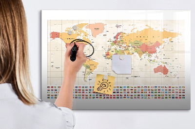 Magnettafel zum schreiben Weltkarte zur Fotopersonalisierung