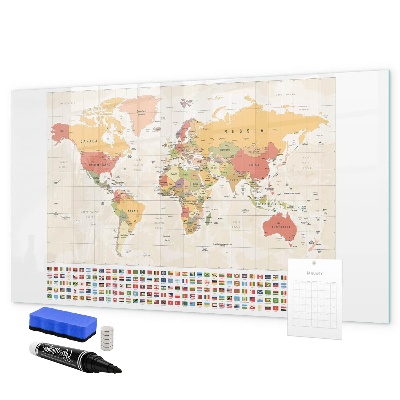 Magnettafel zum schreiben Weltkarte zur Fotopersonalisierung