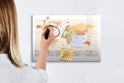 Magnettafel zum schreiben Weltkarte zur Fotopersonalisierung