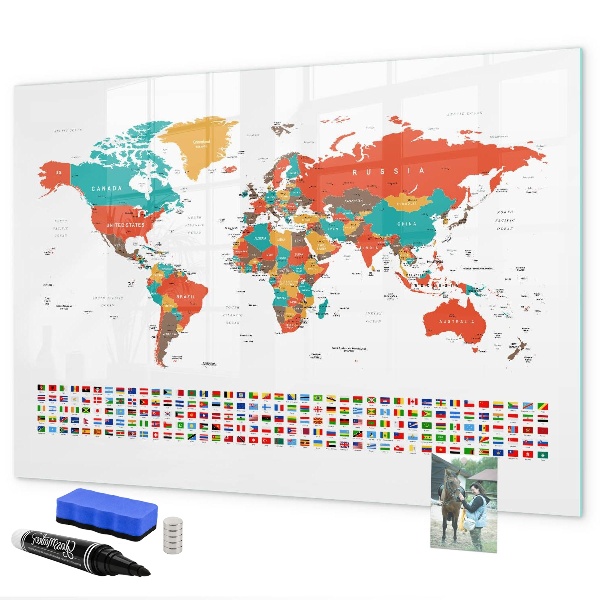 Magnettafel zum schreiben Interaktive Weltkarte mit Fotos