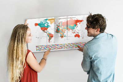 Magnettafel zum schreiben Interaktive Weltkarte mit Fotos