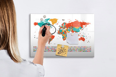 Magnettafel zum schreiben Interaktive Weltkarte mit Fotos