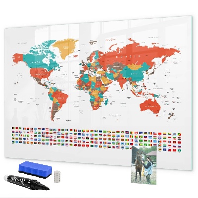 Magnettafel zum schreiben Interaktive Weltkarte mit Fotos