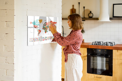 Magnettafel zum schreiben Interaktive Weltkarte mit Fotos