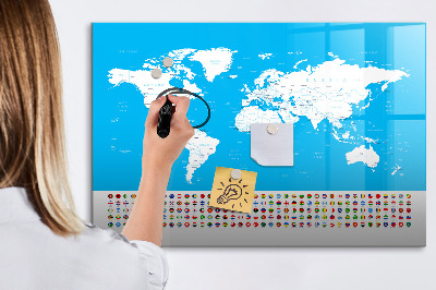 Schreib magnettafel Weltkarte mit Fotostandorten
