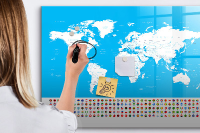 Schreib magnettafel Weltkarte mit Fotostandorten