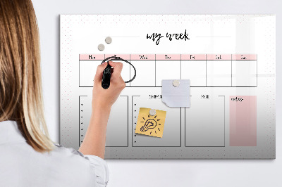 Schreib magnettafel Wochenplaner mit Platz für Fotos