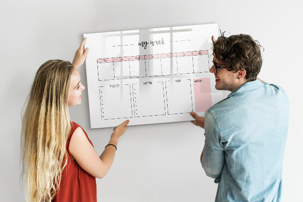 Schreib magnettafel Wochenplaner mit Platz für Fotos