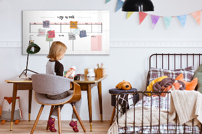 Schreib magnettafel Wochenplaner mit Platz für Fotos