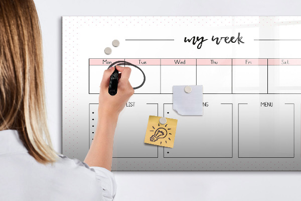 Schreib magnettafel Wochenplaner mit Platz für Fotos