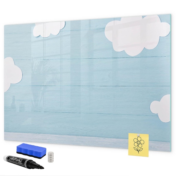 Schreib magnettafel Spaß mit Wolken und Fotos