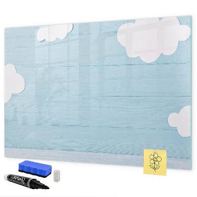 Schreib magnettafel Spaß mit Wolken und Fotos