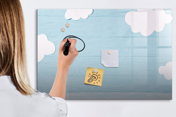Schreib magnettafel Spaß mit Wolken und Fotos