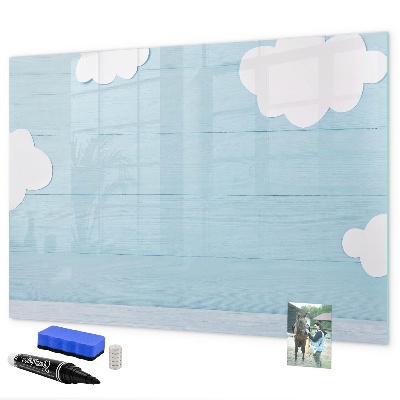 Schreib magnettafel Spaß mit Wolken und Fotos