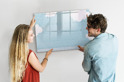 Schreib magnettafel Spaß mit Wolken und Fotos