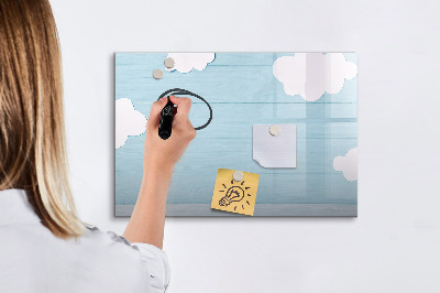 Schreib magnettafel Spaß mit Wolken und Fotos