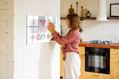 Schreib magnettafel Bunter Planer mit Tiermotiven
