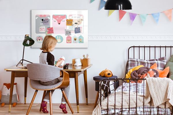Schreib magnettafel Bunter Planer mit Tiermotiven