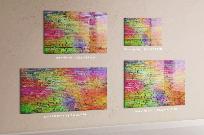 Magnettafel zum schreiben Eine farbenfrohe Wand mit Platz für Fotos