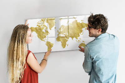 Schreib magnettafel Weltkarte mit Platz für Fotos