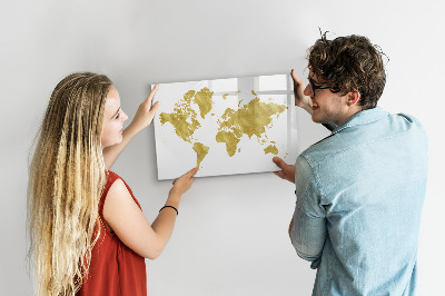 Schreib magnettafel Weltkarte mit Platz für Fotos