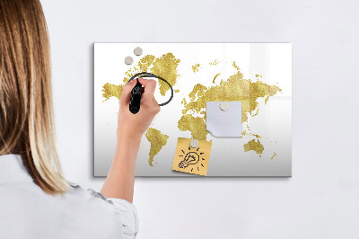 Schreib magnettafel Weltkarte mit Platz für Fotos