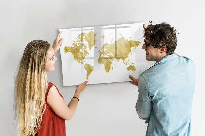 Schreib magnettafel Weltkarte mit Platz für Fotos
